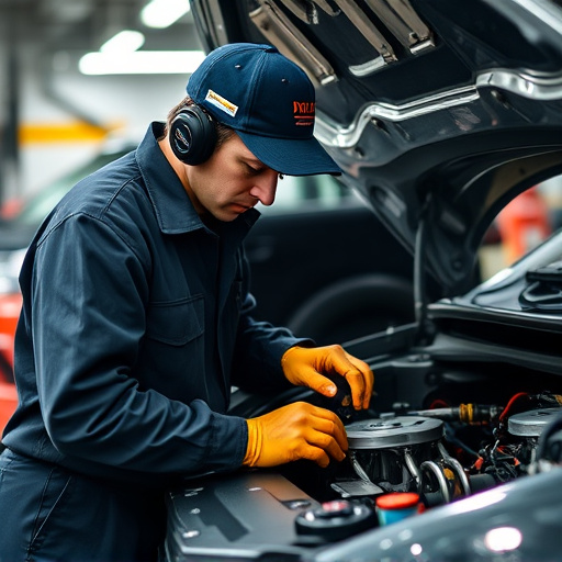 auto technician working
