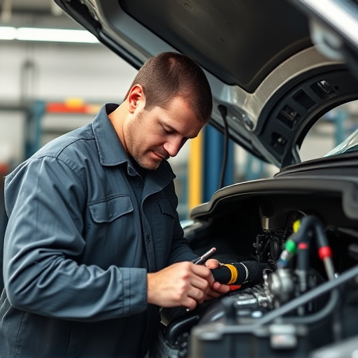 auto technician working