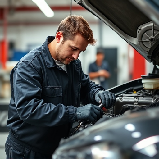 auto technician working