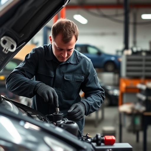 auto technician working