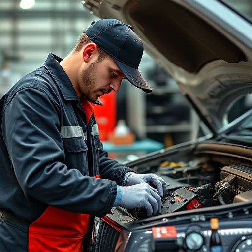 auto technician working