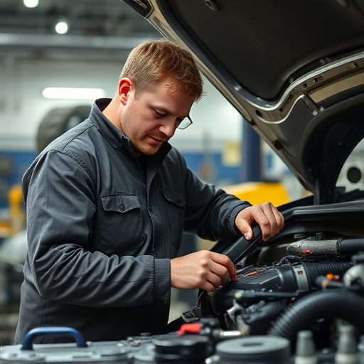 auto technician working