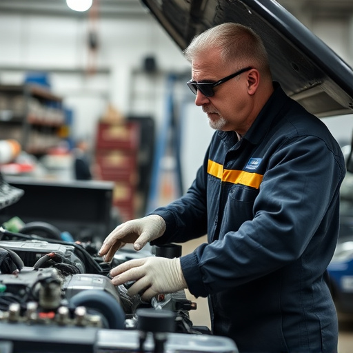 auto technician working