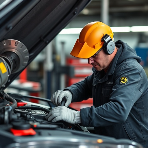 auto technician working