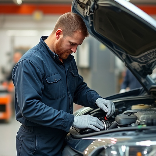 auto technician working