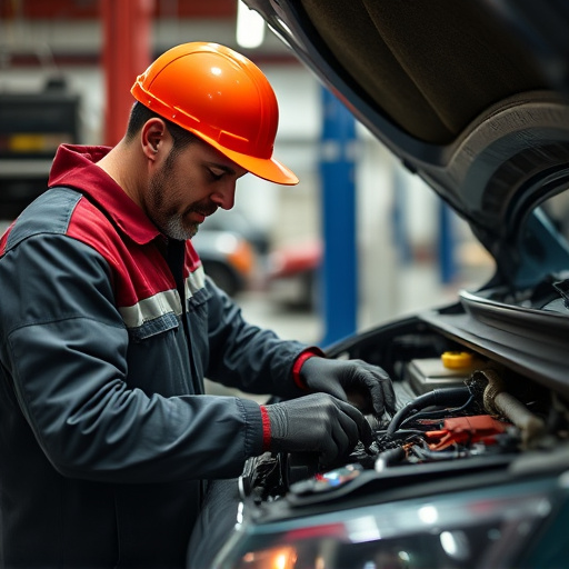 auto technician working