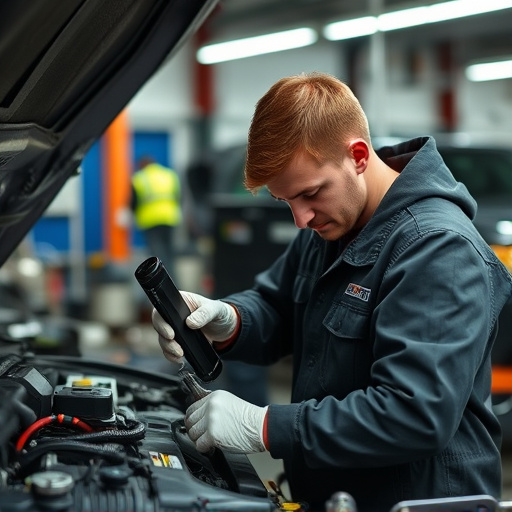 auto technician working
