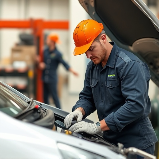 auto technician working