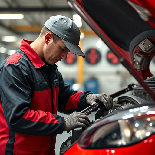 auto technician working