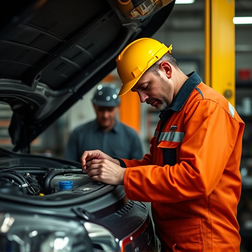 auto technician working