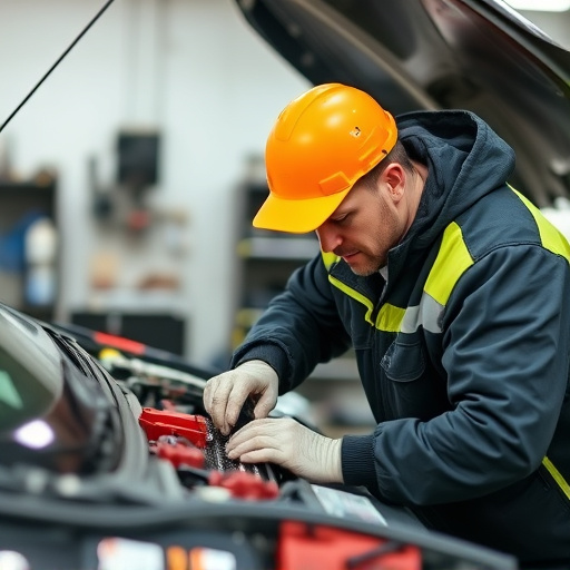 auto technician working