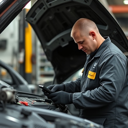 auto technician working