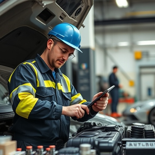 auto technician working