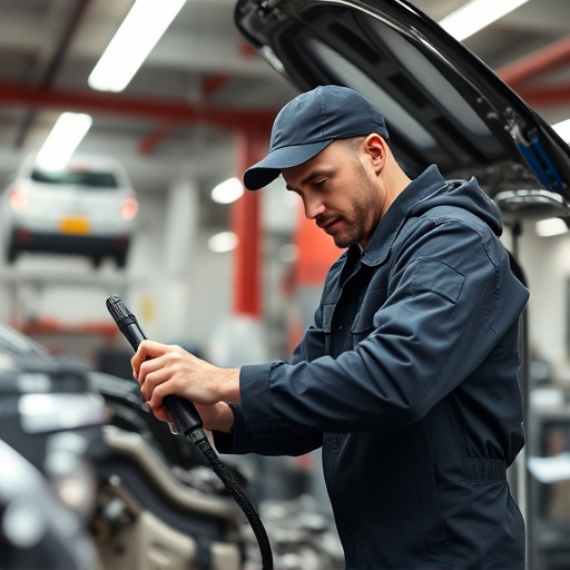 auto technician working