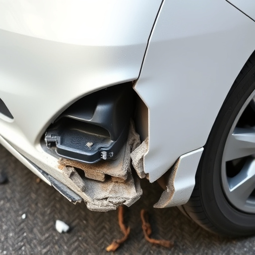 damaged car bumper