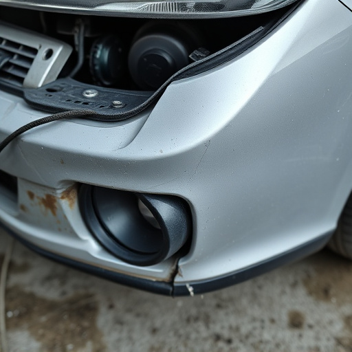 damaged car bumper
