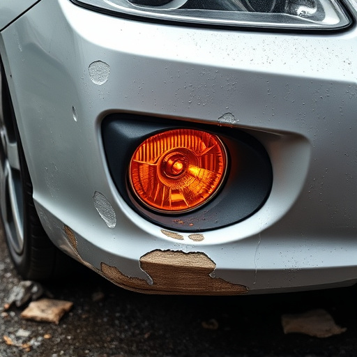 damaged car bumper
