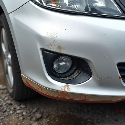 damaged car bumper