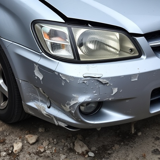 damaged car bumper