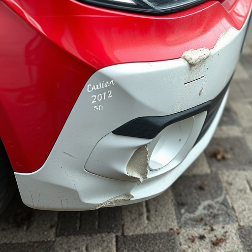 damaged car bumper