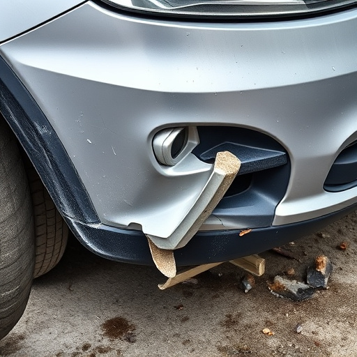 damaged car bumper