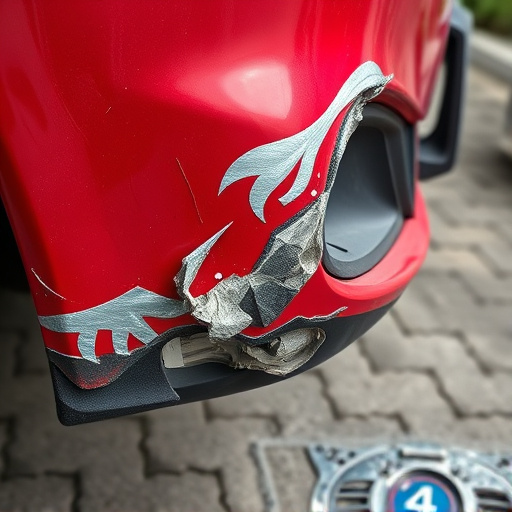 damaged car bumper