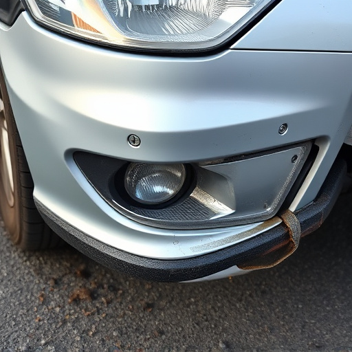 damaged car bumper
