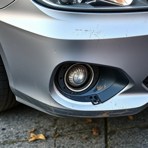 damaged car bumper
