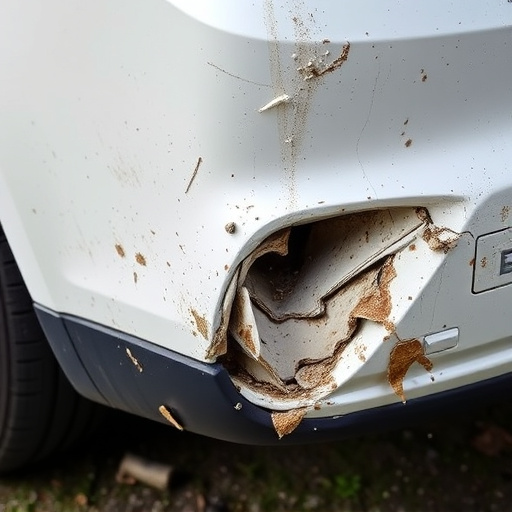 damaged car bumper