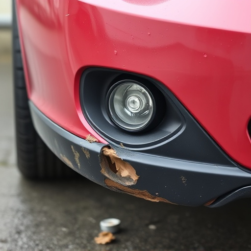 damaged car bumper