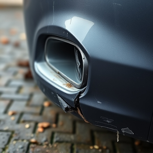 damaged car bumper