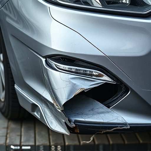 damaged car bumper