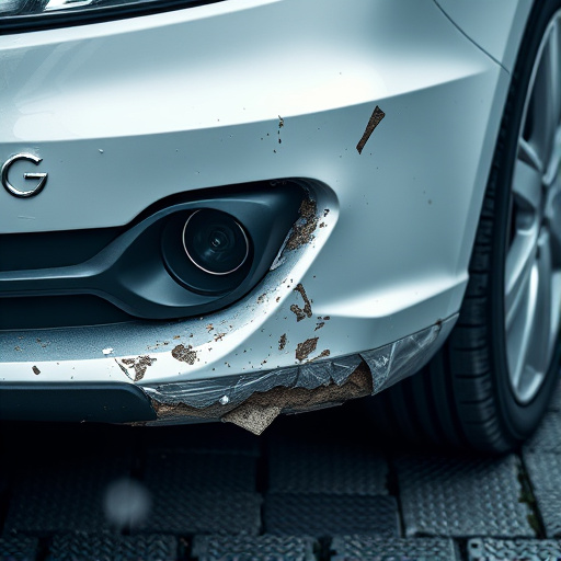 damaged car bumper