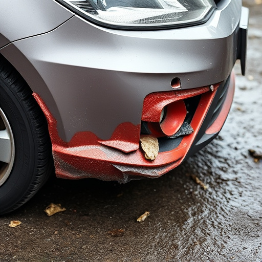 damaged car bumper