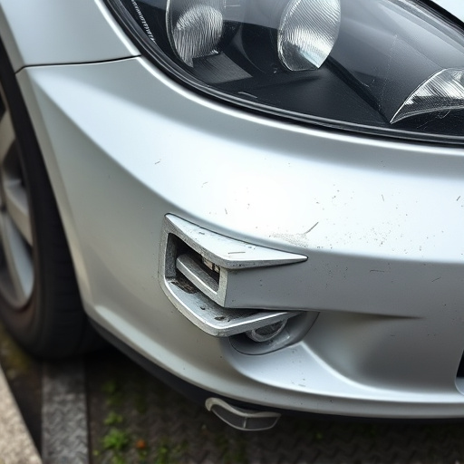 damaged car bumper