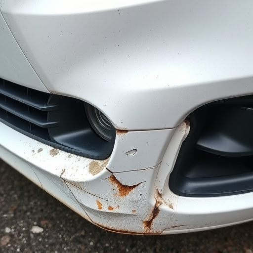 damaged car bumper