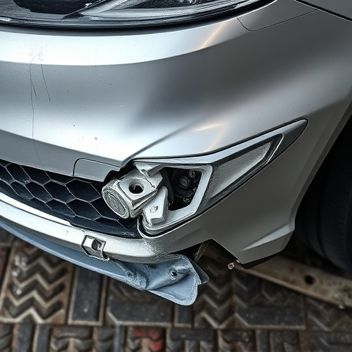 damaged car bumper