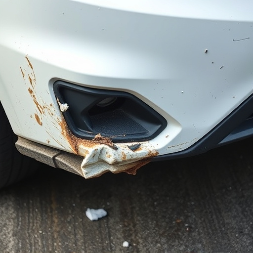 damaged car bumper