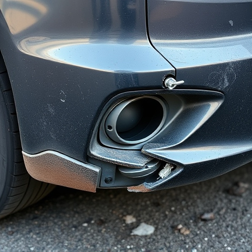 damaged car bumper