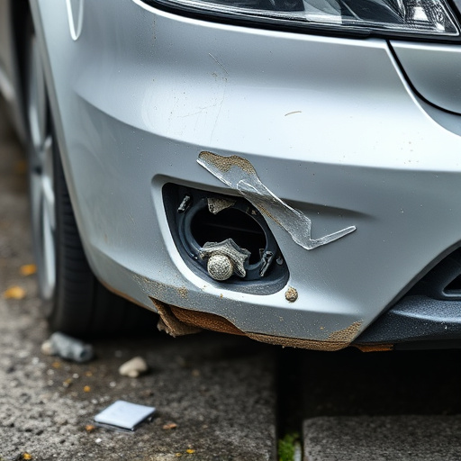 damaged car bumper