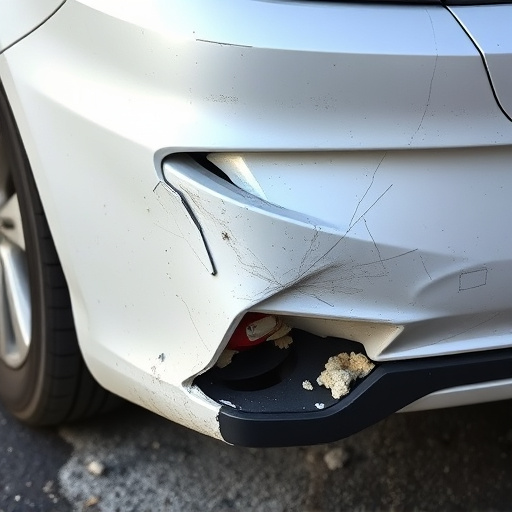 damaged car bumper