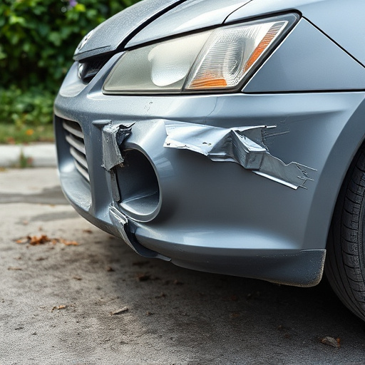 damaged car bumper