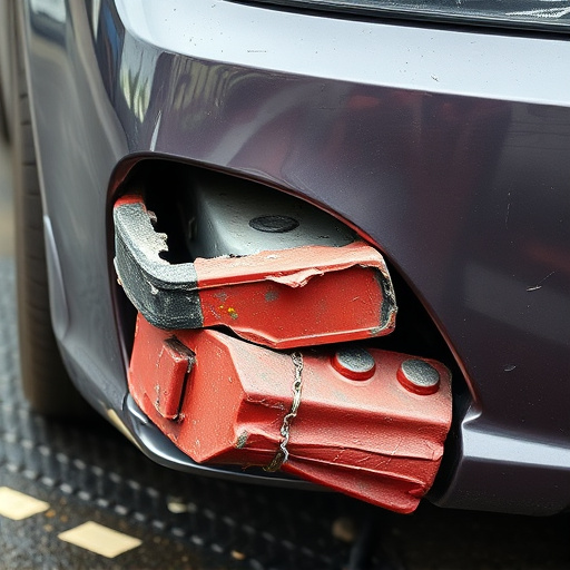 damaged car bumper