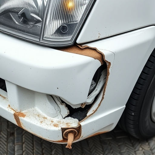 damaged car bumper