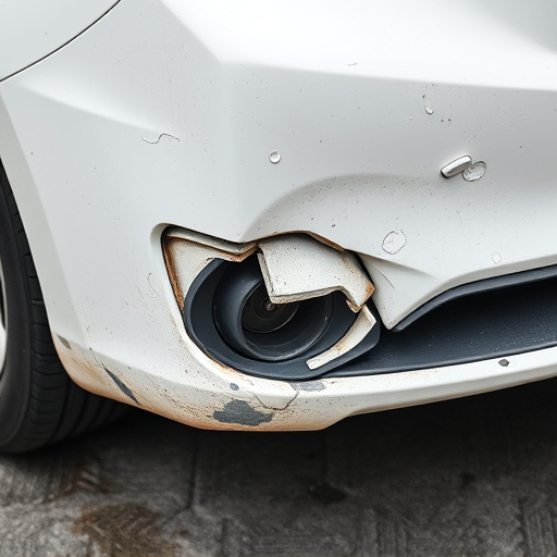 damaged car bumper