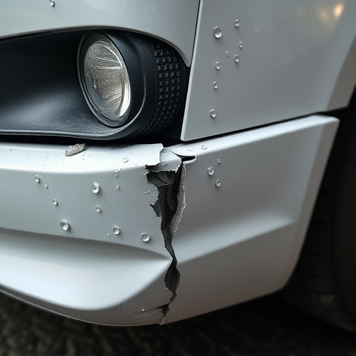 damaged car bumper