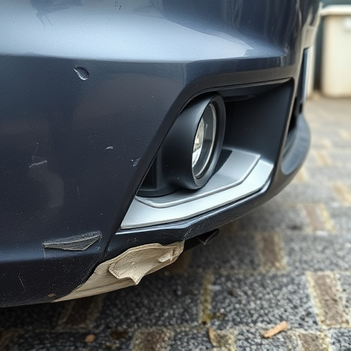 damaged car bumper