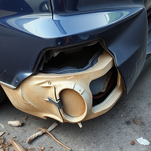 damaged car bumper