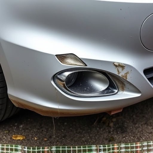 damaged car bumper