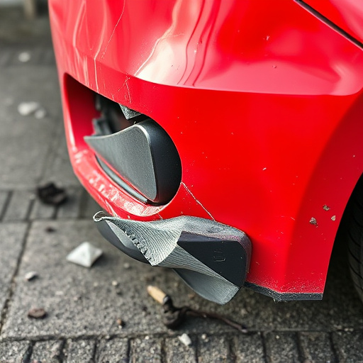 damaged car bumper